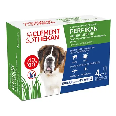 Clement Thekan Anti-Puces Anti-Tiques Chien 40-60kg 4 Pipettes Pipette(S) Unidose(S) pc(s)