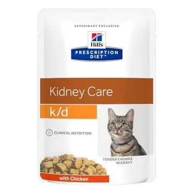 Hill's Prescription Diet k/d Kidney Care - Croquettes pour Chat au Poulet Aliment 12x85 g