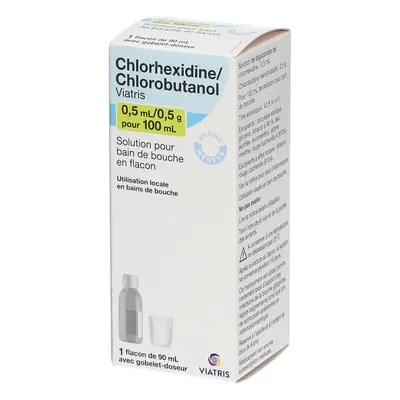 Chlorhexidine/Chlorobutanol MYLAN 0,5 ml/0,5 g pour 100 ml Bain De Bouche 90