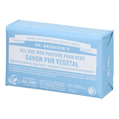 DR.BRONNER'S Savon Pur Végétal All-one Non parfumé pour bébé 140 g