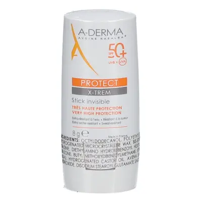 A-DERMA X-TREM INVISIBLE STICK SPF 50 Crème Protection Solaire 8 g