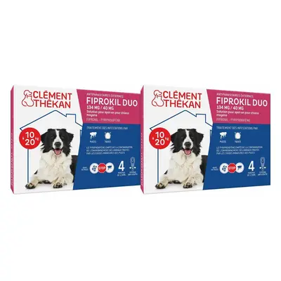 Clement Thekan Anti-Puces Anti-Tiques Chien 10-20kg 4 Pipettes Pipette(S) Unidose(S) 2x5 ml