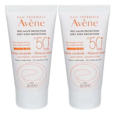 Avène Solaire crème minérale SPF 50+ Crème Protection 2x50 ml