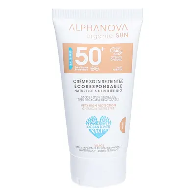 Alphanova CRÈME SOLAIRE TEINTÉE CLAIRE CERTIFIÉE BIO SPF 50+ Maquillage 50 g