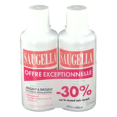 Saugella Poligyn Ligne Rose Soin Lavant Intime Doux Produit(S) Nettoyant(S) 2x500 ml