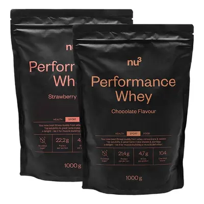 Nu3 Performance Whey protéine en poudre fraise + chocolat Poudre 2x1000 g