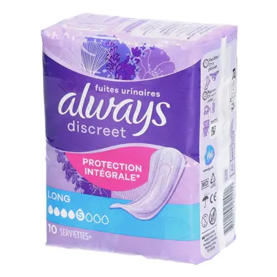 Always Discreet Fuites Urinaires Protection Intégrale Serviettes Culotte D'Incontinence 10 pc(s)