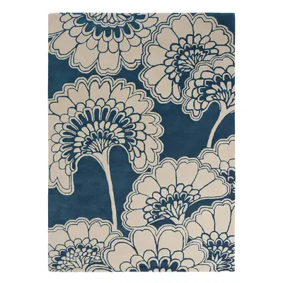 Tapis Florence Broadhurst, Japanese Floral Midnight 39708 Taille: 120 x 180 cm Couleur: Bleu Mar