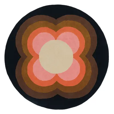 Tapis Orla Kiely, Sunflower Pink 60005 Taille: 150 x 150 cm rond Couleur: Rose, Multicouleur Mar