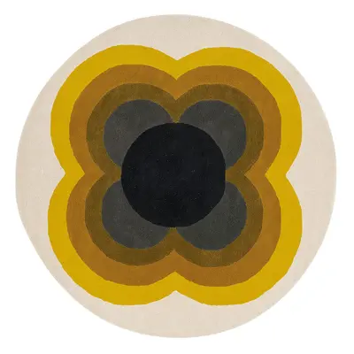 Tapis Orla Kiely, Sunflower Yellow 60006 Taille: 150 x 150 cm rond Couleur: Jaune, Multicouleur 